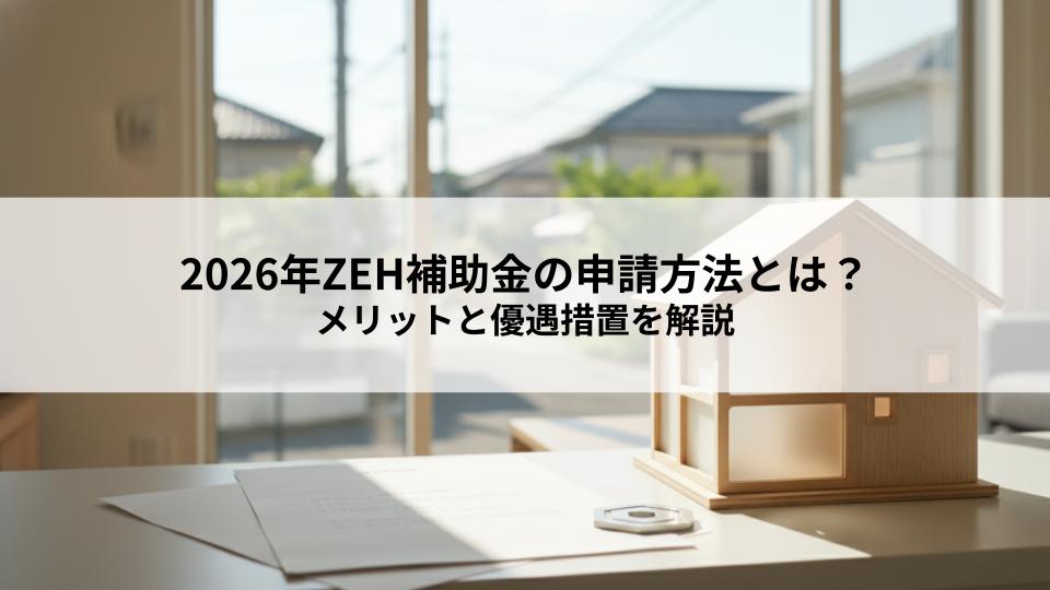2026年ZEH補助金の申請方法とは？メリットと優遇措置を解説