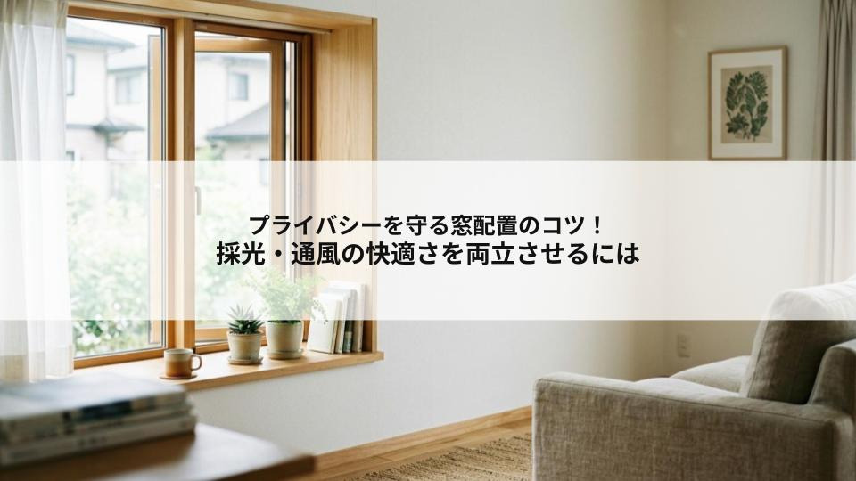 プライバシーを守る窓配置のコツ！採光・通風の快適さを両立させるには