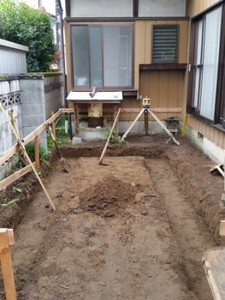 O様邸増築工事→基礎作成中です(茨城県つくば市)