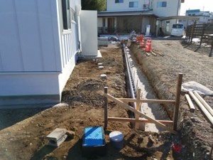 つくば市モデルハウス_ブロック積み+型枠組み