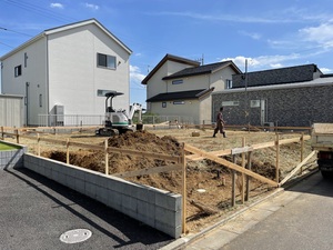 つくば市I様邸　新築工事　基礎工事　丁張かけをおこないました