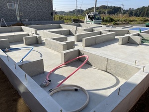 つくば市I様邸 新築工事 外構工事 ブロック積みをおこないました