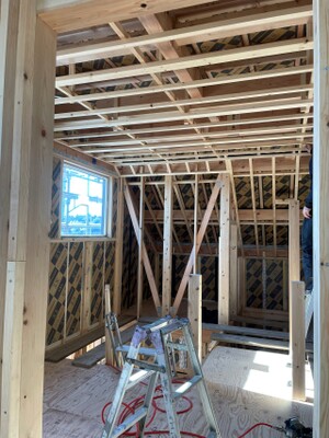 つくば市I様邸 新築工事 大工工事 野縁組みをおこないました