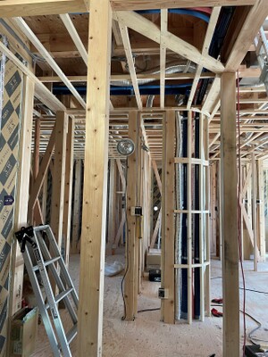 つくば市I様邸 新築工事 大工工事 2階天井石膏ボード貼りをおこないました